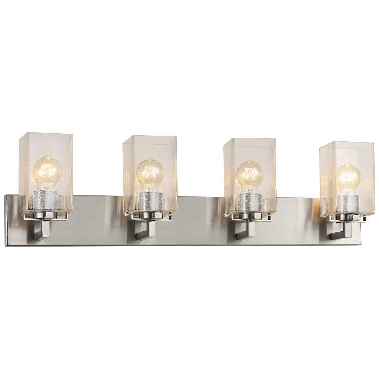 Image 1 Fusion™ Vice 33 1/2" Wide Nickel 4-Light Bath Light