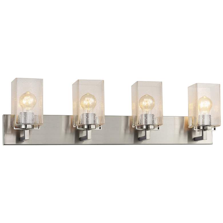 Image 1 Fusion&trade; Vice 33 1/2 inch Wide Nickel 4-Light Bath Light