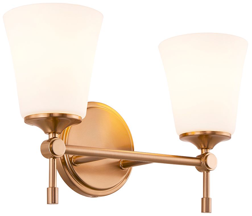 Image 4 Fusion Tulsi 15" Wide 2-Light Brushed Brass, Opal Bath/Vanity more views