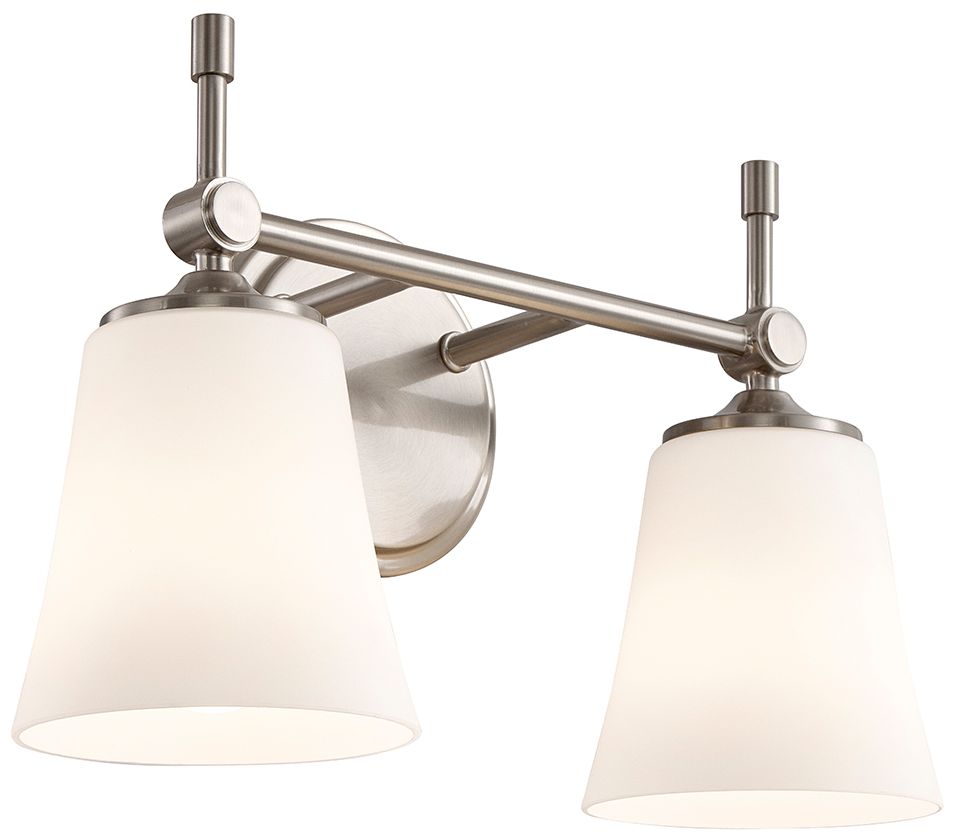 Image 2 Fusion Tulsi 15" Wide 2-Light Brushed Nickel, Opal Bath/Vanity more views