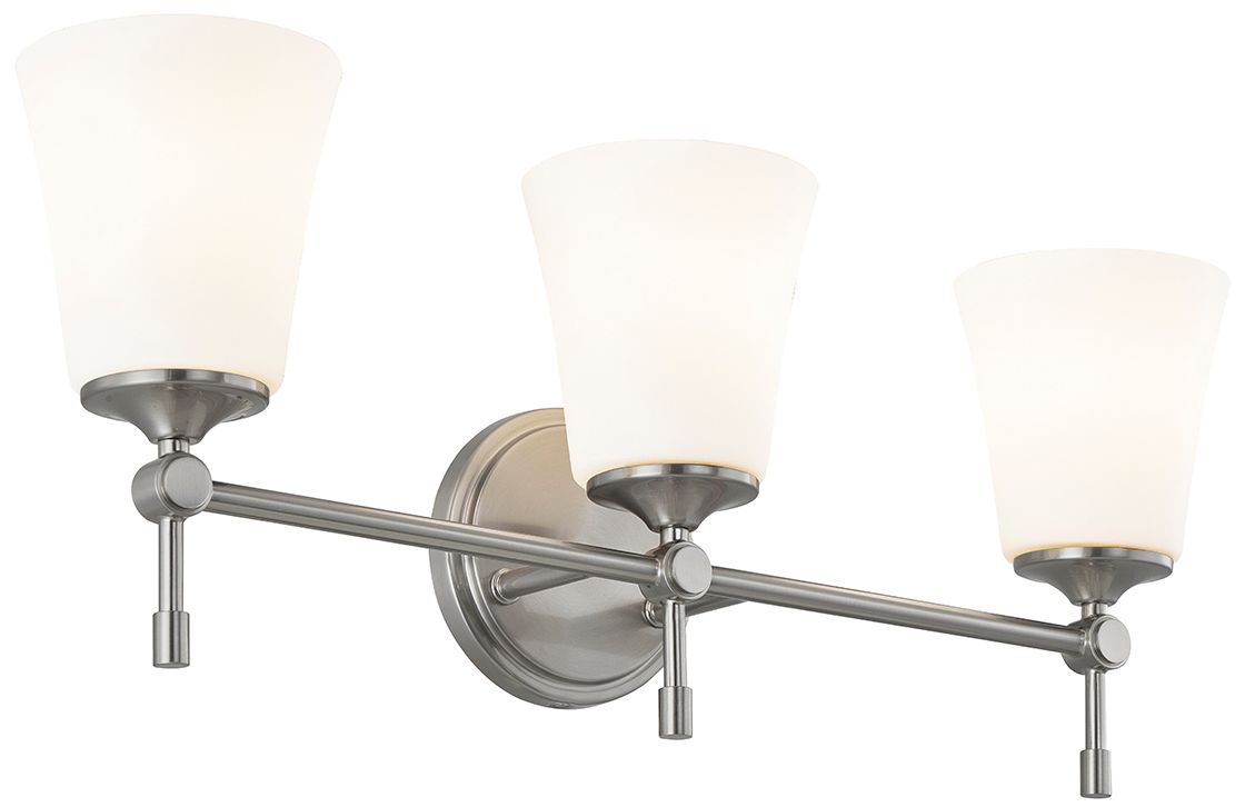 Image 4 Fusion Tulsi 23.5" Wide 3-Light Brushed Nickel, Opal Bath/Vanity more views