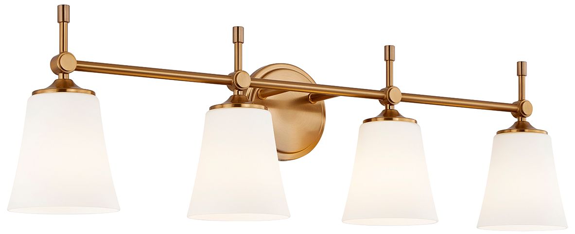 Image 2 Fusion Tulsi 32.5" Wide 4-Light Brushed Brass, Opal Bath/Vanity more views