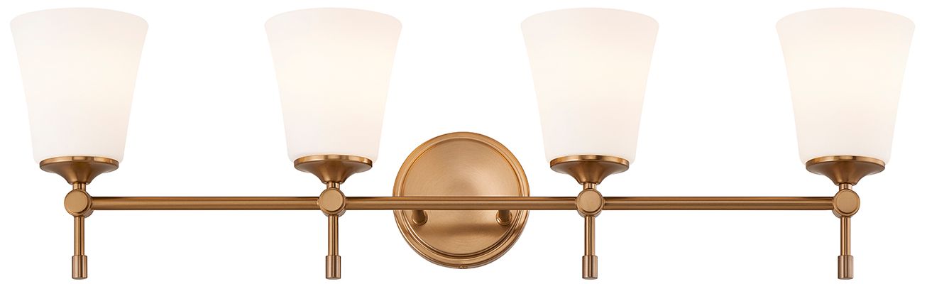 Image 3 Fusion Tulsi 32.5" Wide 4-Light Brushed Brass, Opal Bath/Vanity more views