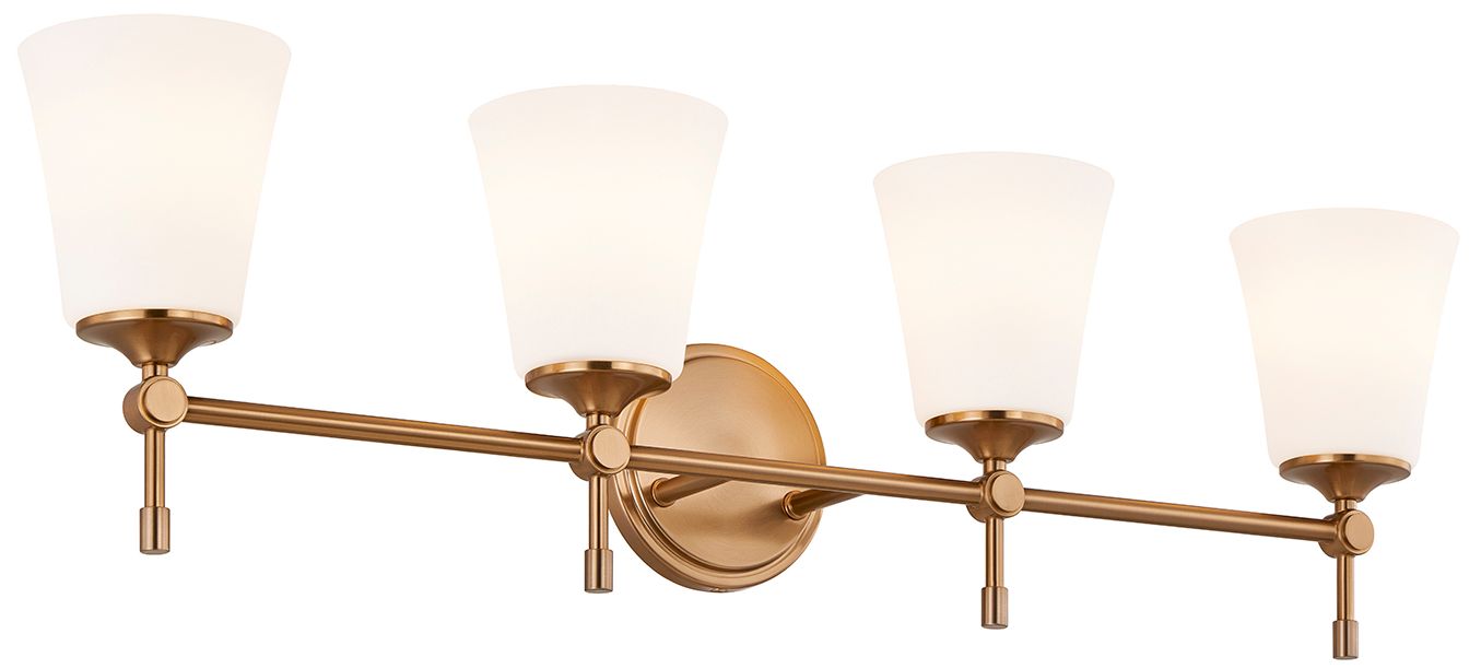 Image 4 Fusion Tulsi 32.5" Wide 4-Light Brushed Brass, Opal Bath/Vanity more views