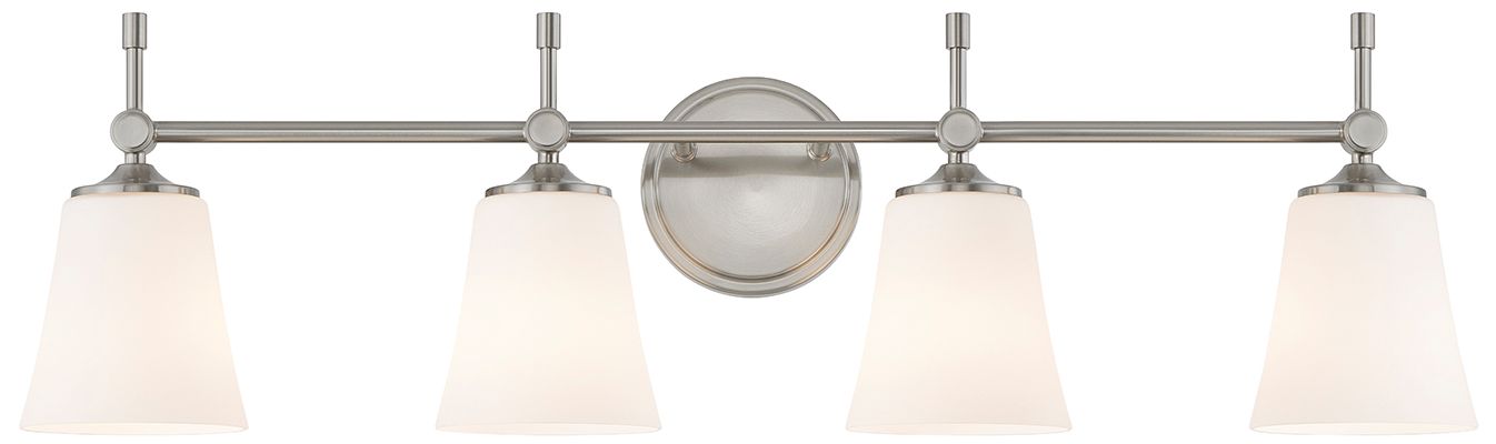 Image 2 Fusion Tulsi 32.5" Wide 4-Light Brushed Nickel, Opal Bath/Vanity more views