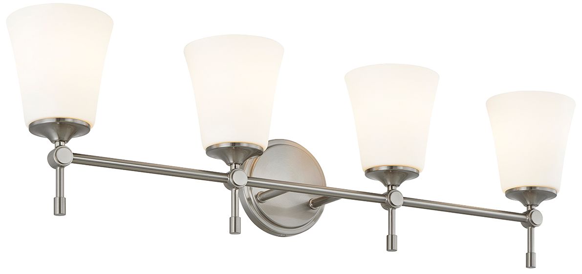 Image 3 Fusion Tulsi 32.5" Wide 4-Light Brushed Nickel, Opal Bath/Vanity more views
