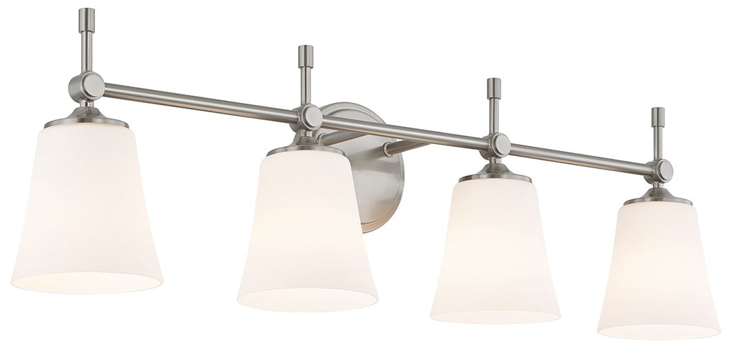 Image 4 Fusion Tulsi 32.5" Wide 4-Light Brushed Nickel, Opal Bath/Vanity more views