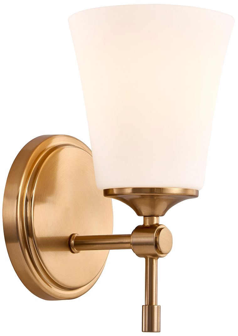 Image 3 Fusion Tulsi 9.25" High Brushed Brass, Opal Wall Sconce more views