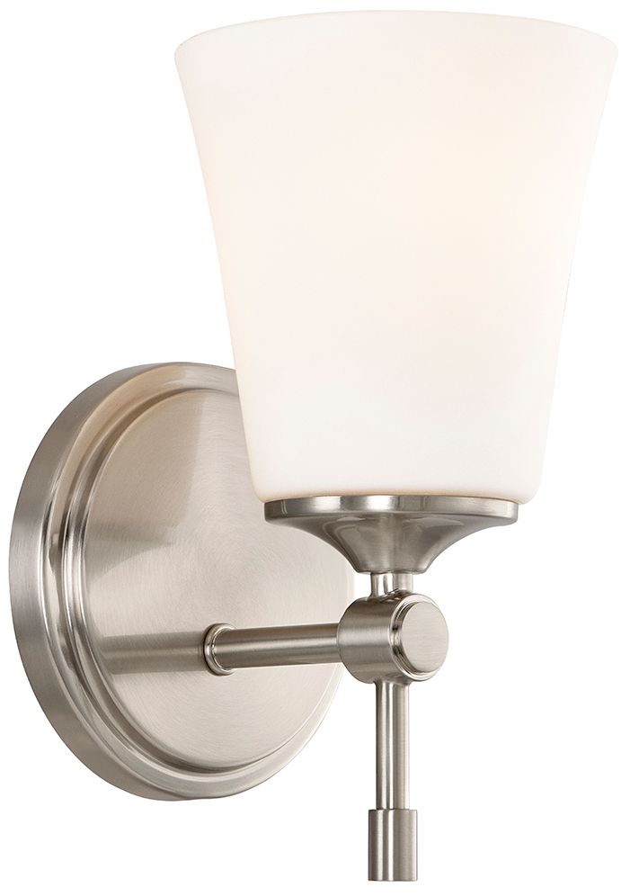 Fusion Tulsi 9.25" High Brushed Nickel, Opal Wall Sconce