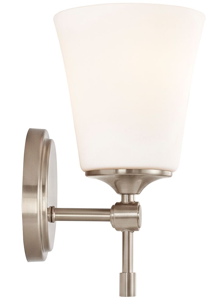 Image 5 Fusion Tulsi 9.25" High Brushed Nickel, Opal Wall Sconce more views