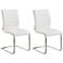 Fusion White Faux Leather Side Chair Set of 2