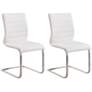 Fusion White Faux Leather Side Chair Set of 2