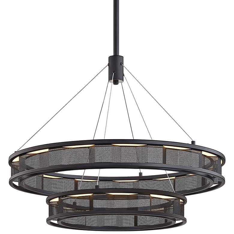 Image 2 Fuze 29" Wide Modern Bronze 2-Tier LED Pendant Light