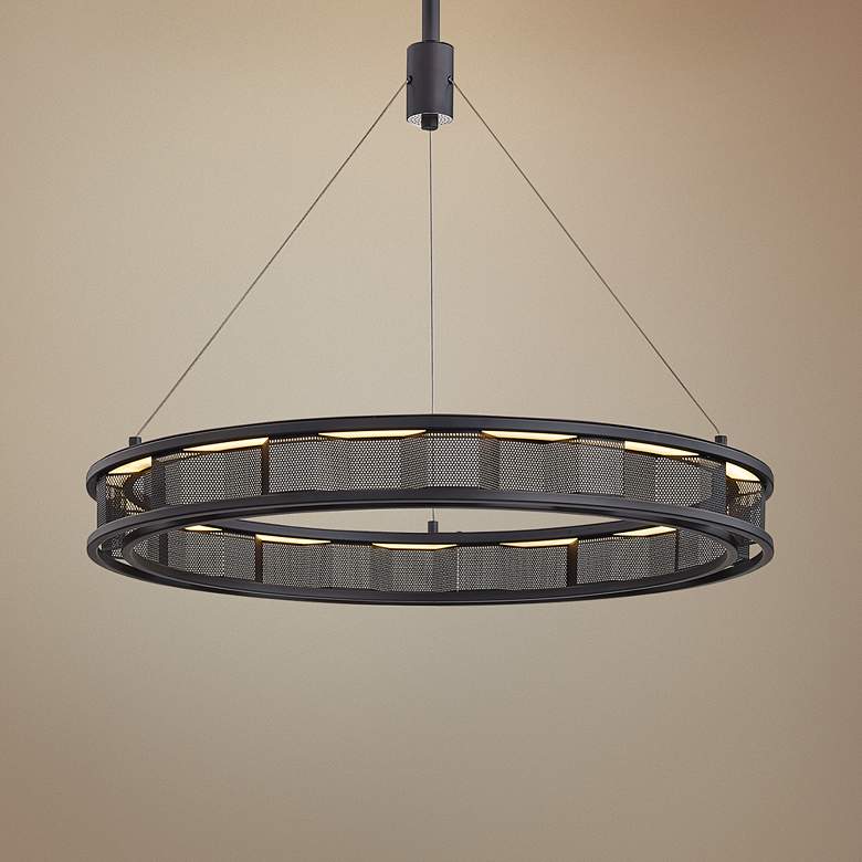 Image 1 Fuze 29 inch Wide Modern Bronze LED Pendant Light