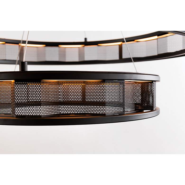 Image 5 Fuze 39" Wide Modern Bronze 3-Tier LED Pendant Light more views