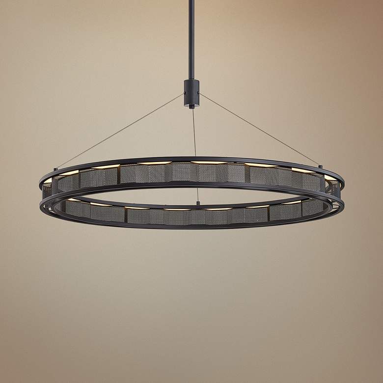 Image 1 Fuze 39" Wide Modern Bronze LED Pendant Light