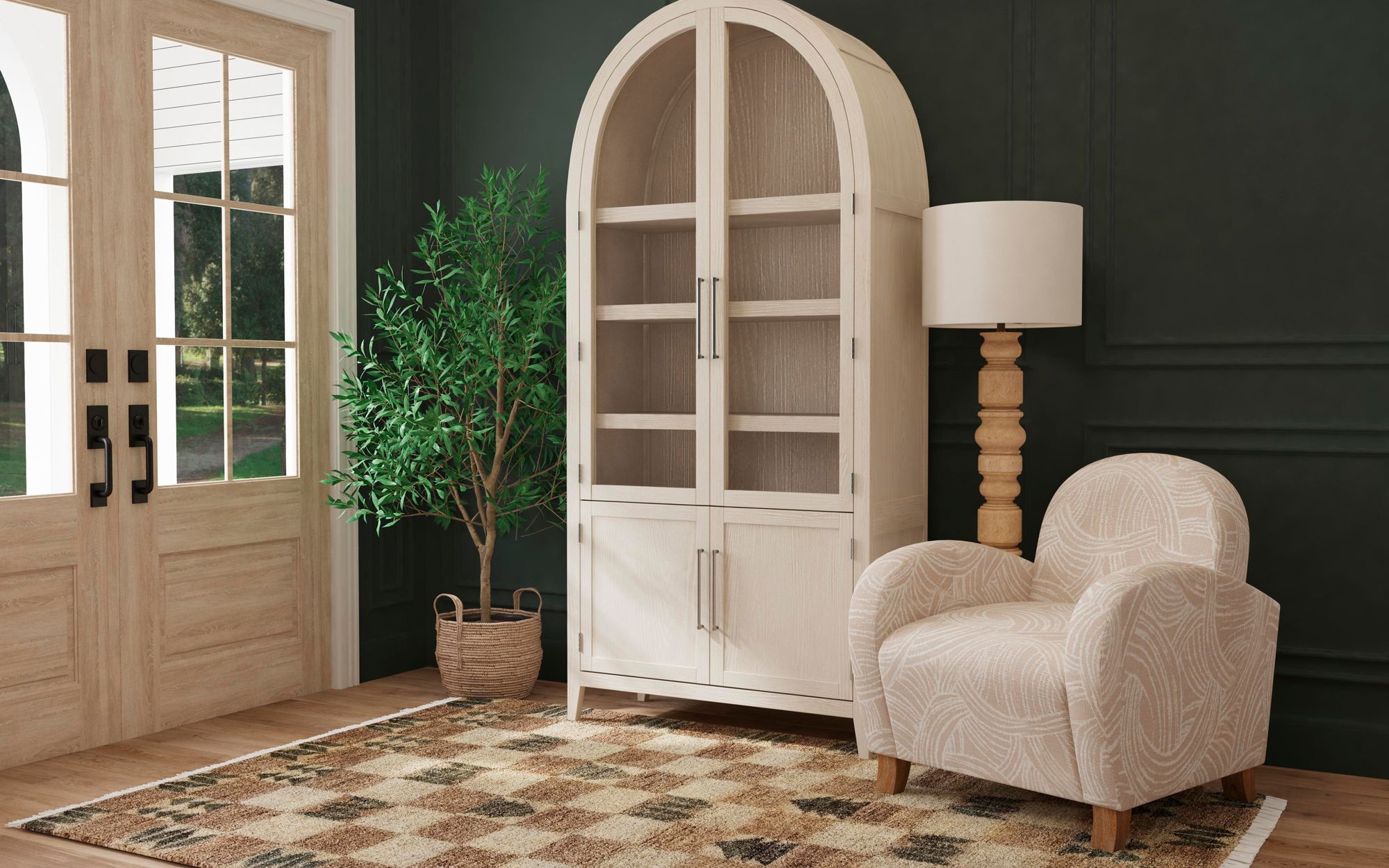 Image 4 Fynn Light Oak Display Cabinet more views