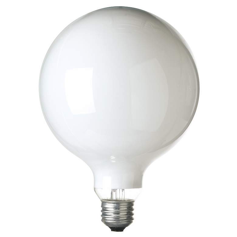 Image 1 G.E. 150 Watt G-40 White Light Bulb