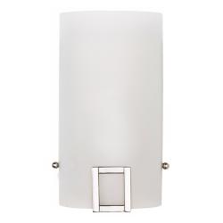 G6352 - Brushed Steel Metal and White Glass Wall Sconce