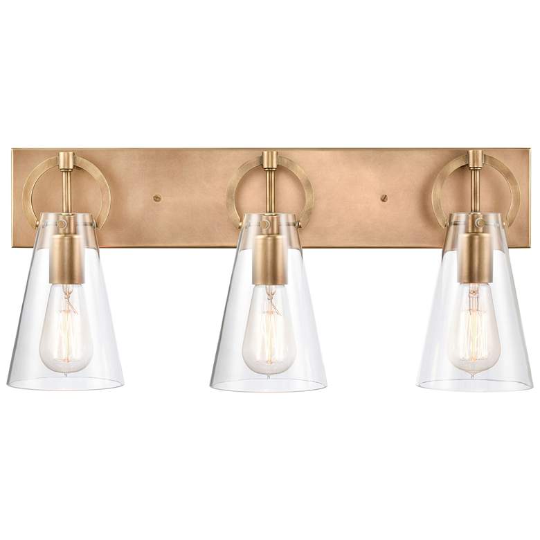 Image 1 Gabby 23" Wide 3-Light Vanity Light - Brass