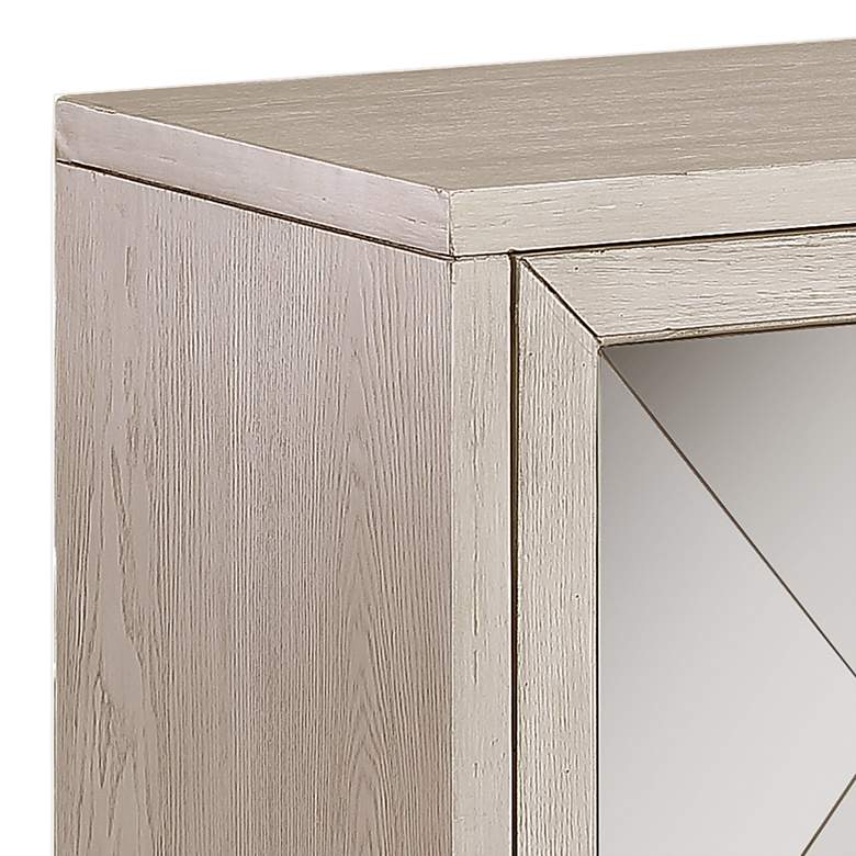 Image 3 Gabby 35" Wide Hazy White Mirrored 2-Door Accent Cabinet more views