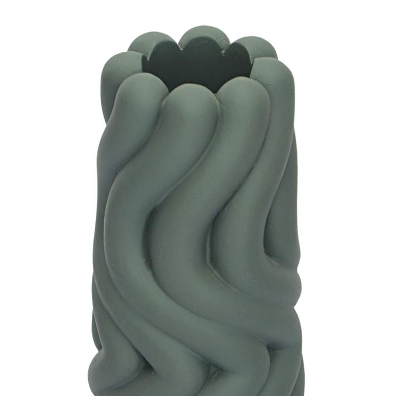 Image 3 Gabby 9 1/2"H Matte Green Speckled Concrete Decorative Vase more views