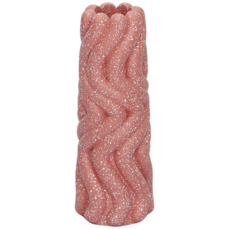 Image 1 Gabby 9 1/2"H Salmon Pink Speckled Concrete Decorative Vase