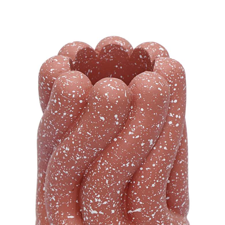 Image 2 Gabby 9 1/2"H Salmon Pink Speckled Concrete Decorative Vase more views