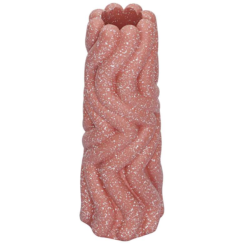 Image 3 Gabby 9 1/2"H Salmon Pink Speckled Concrete Decorative Vase more views