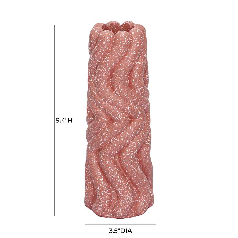 Image 4 Gabby 9 1/2"H Salmon Pink Speckled Concrete Decorative Vase more views