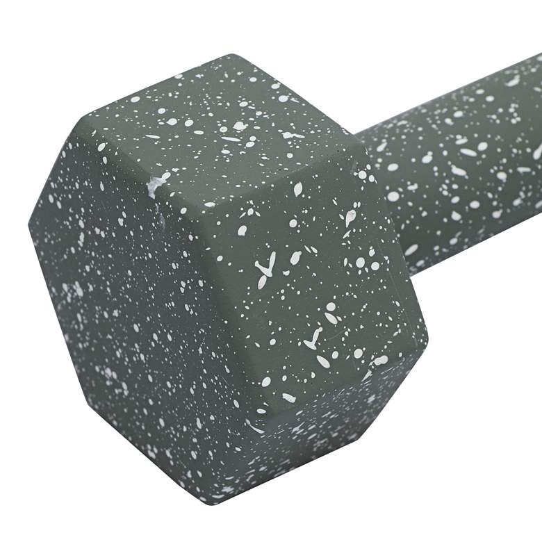 Image 2 Gabby Army Green Speckled Concrete Decorative Barbell more views