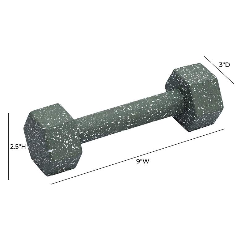 Image 4 Gabby Army Green Speckled Concrete Decorative Barbell more views