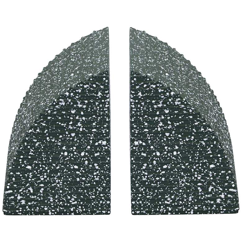 Image 1 Gabby Green Speckled Concrete Arc Bookends Set of 2