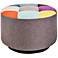 Gabby Large Round Multicolor Upholstered Ottoman