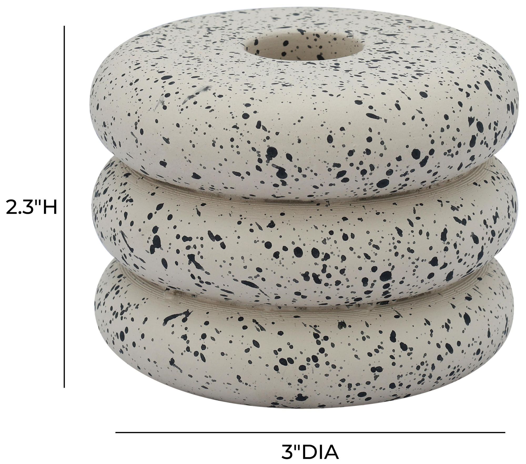 Image 2 Gabby Speckled Cream Stacked Candleholder more views