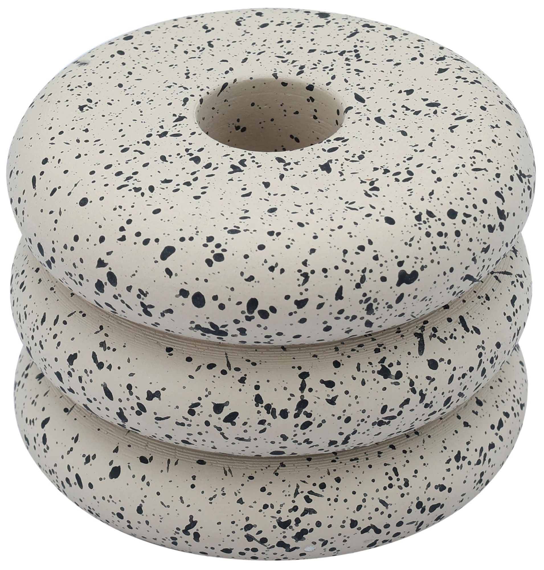 Image 3 Gabby Speckled Cream Stacked Candleholder more views