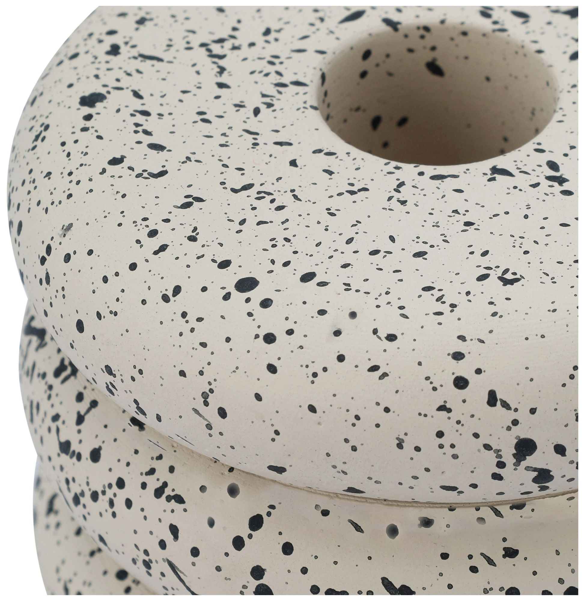 Image 4 Gabby Speckled Cream Stacked Candleholder more views