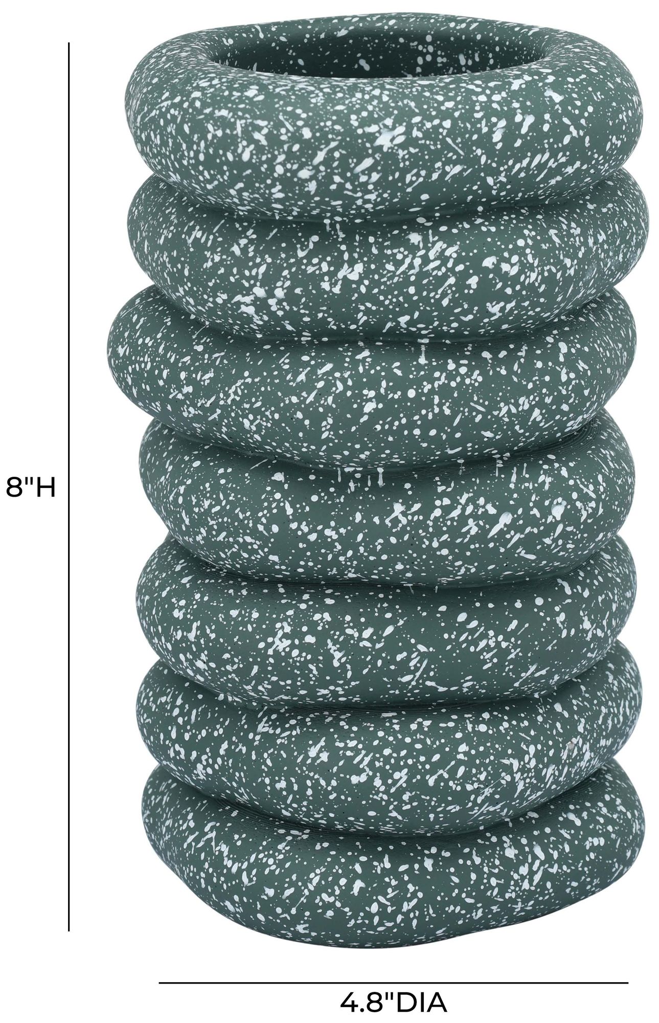 Image 2 Gabby Speckled Green Cairn Vase more views