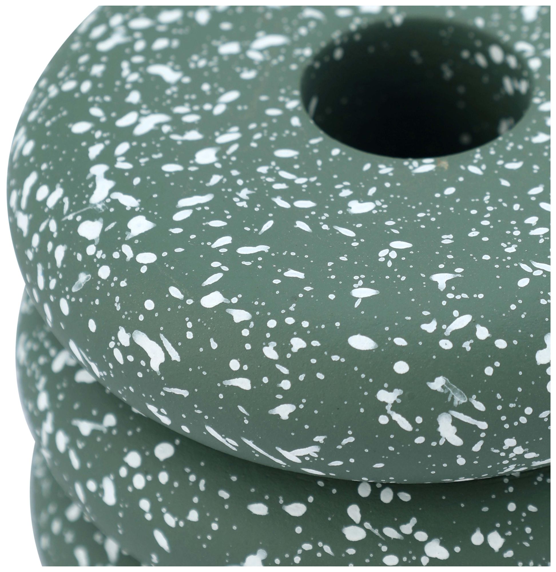 Image 2 Gabby Speckled Green Stacked Candleholder more views