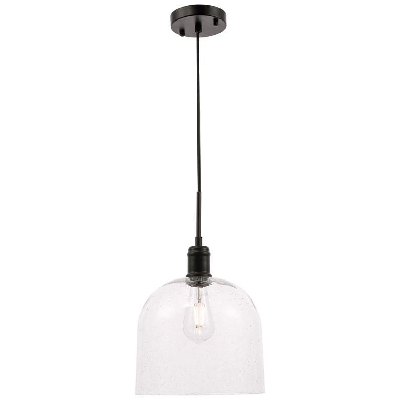 Image 1 Gabe 10" Wide Black Dome Mini Pendant