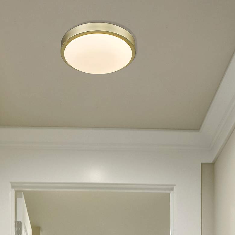 Image 6 Gabi 10" Wide Brushed Champagne Bronze LED Ceiling Light more views
