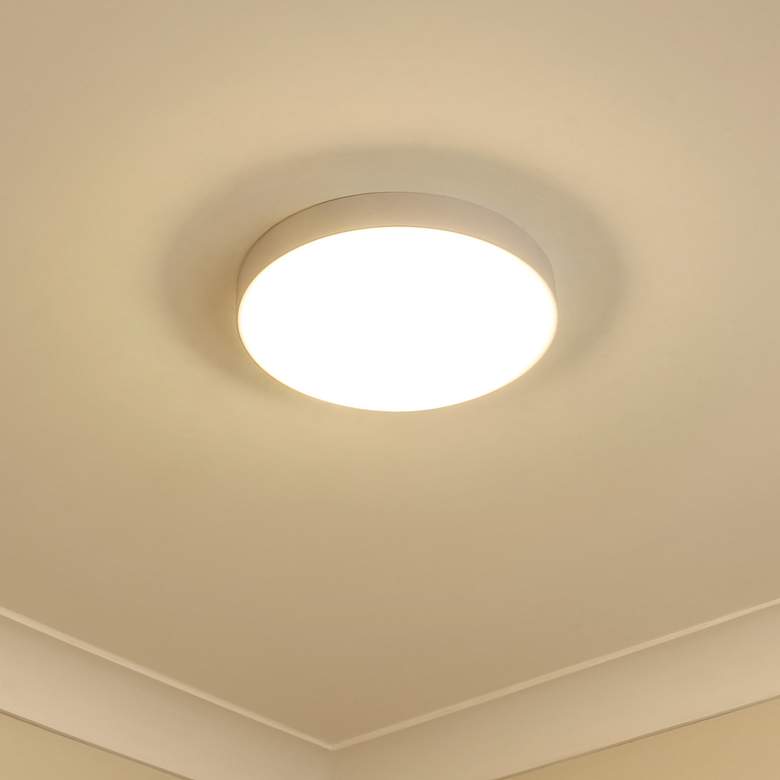 Image 1 Gabi 10" Wide LED Flush Mount in Matte White with Opal