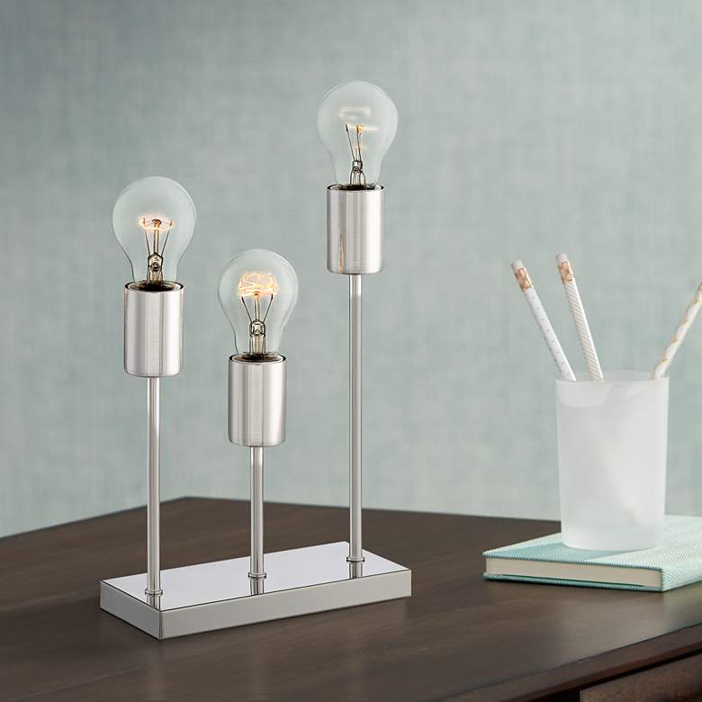 Image 1 Gabi 11" High Metal 3-Light Accent Table Lamp