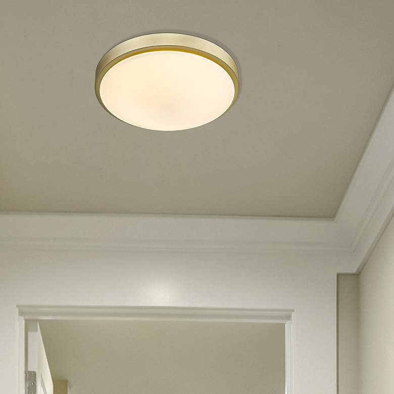 Image 6 Gabi 12 1/4" Wide Brushed Champagne Bronze LED Ceiling Light more views