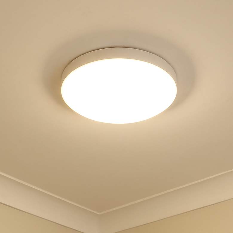 Image 1 Gabi 12 1/4" Wide LED Flush Mount in Matte White with Opal