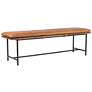 Gabine 72" Wide Brandy Leather and Nettlewood Dining Bench