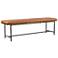Gabine 72" Wide Brandy Leather and Nettlewood Dining Bench