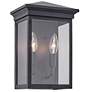 Gable 2-Light Black Metal and Clear Glass Outdoor Wall Light