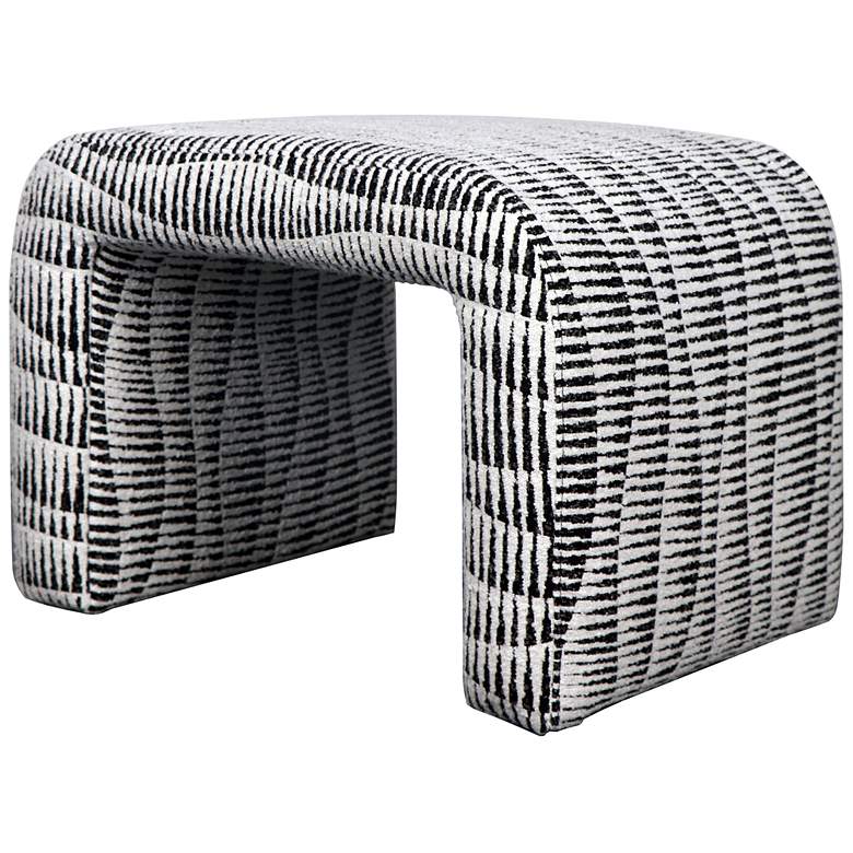 Image 1 Gable 25" Wide Black & White Dash Ottoman