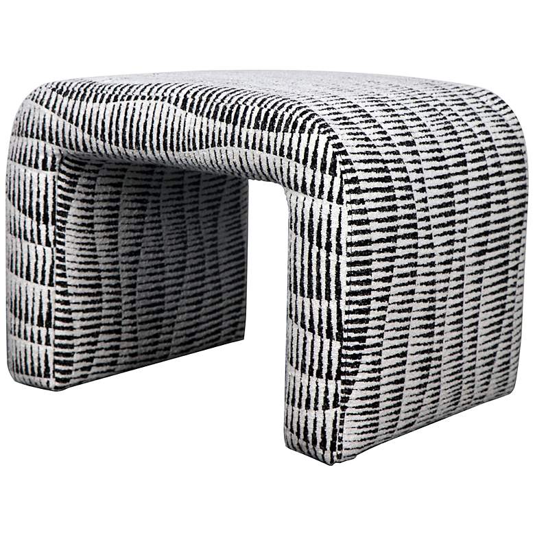 Image 2 Gable 25" Wide Black & White Dash Ottoman more views